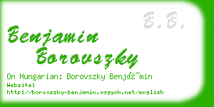 benjamin borovszky business card